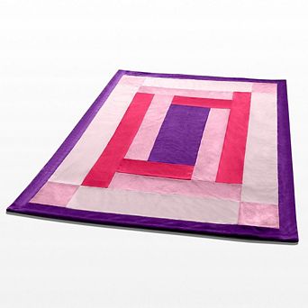 Soft Coral Fleece Plaid Throw Blanket Patchwork Design for Living Room Couch Bed Lounge Chair