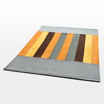 Soft Coral Fleece Plaid Throw Blanket Patchwork Design for Living Room Couch Bed Lounge Chair