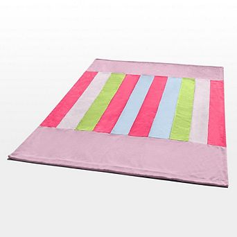 Soft Coral Fleece Plaid Throw Blanket Patchwork Design for Living Room Couch Bed Lounge Chair