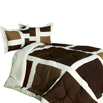 Quilted Comforter Set Patchwork Reversible Bedding with Sham