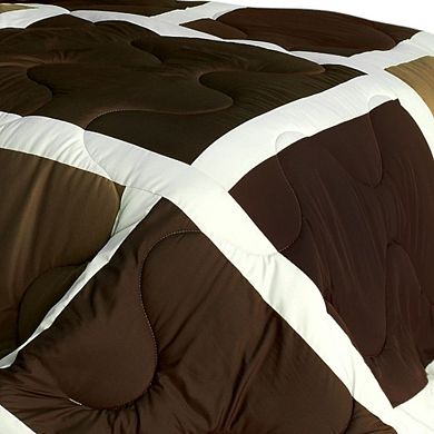 Quilted Comforter Set Patchwork Reversible Bedding with Sham