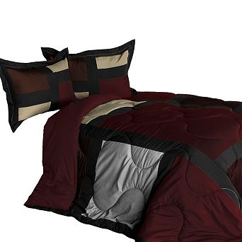 Quilt Comforter Set Patchwork Design Reversible Microfiber Bedding Set
