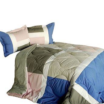 Patchwork Comforter Set Reversible Quilted Bedding with Shams