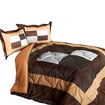Patchwork Comforter Set Reversible Quilted Bedding with Shams Microfiber