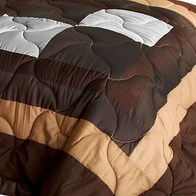 Patchwork Comforter Set Reversible Quilted Bedding with Shams Microfiber
