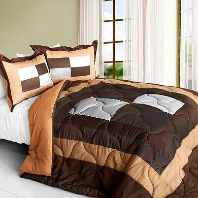 Patchwork Comforter Set Reversible Quilted Bedding with Shams Microfiber