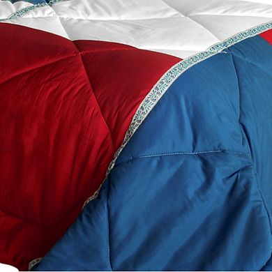Reversible Patchwork Comforter Set Quilted Bedding with Shams