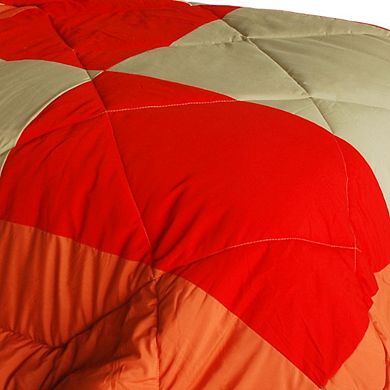 Reversible Comforter Set Patchwork Quilt Microfiber Bedding Down Alternative