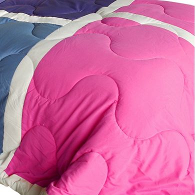 Quilted Patchwork Comforter Set with Matching Shams, Reversible Microfiber Bedding