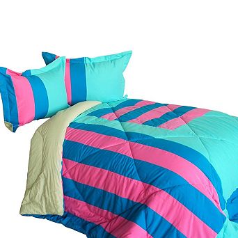 Reversible Comforter Set Patchwork Quilt Microfiber Bedding Down Alternative