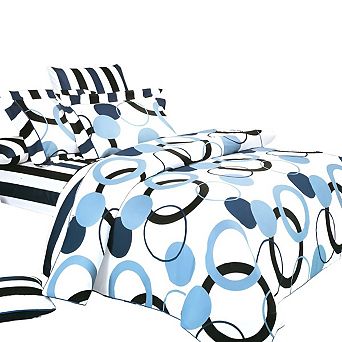 5 pc Cotton Bedding Set with Duvet Cover Sheet Pillowcase Sham for coordinated room styling