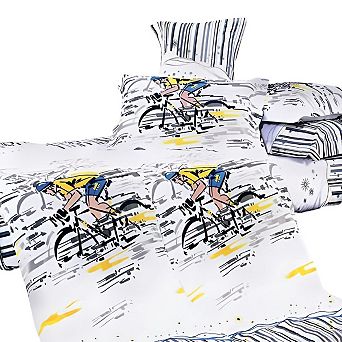 4 pc Cotton Bedding Set with Duvet Cover, Fitted Sheet and Pillowcases