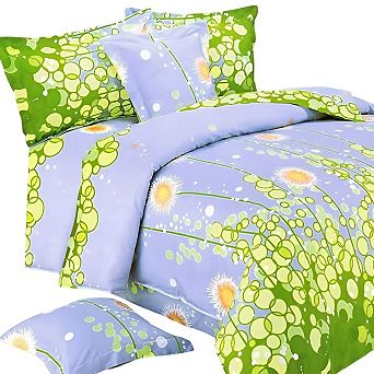 Cotton Bedding Set Duvet Cover with Pillow Shams Easy Care Home Bedroom Setup