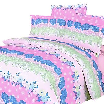 King Bedding Set with Comforter, Duvet Cover, Deep Pocket Fitted Sheet and Shams