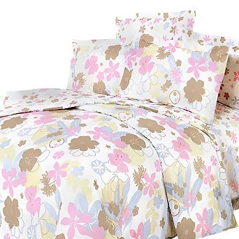 5 pc King Bedding Set with Comforter, Duvet Cover, Sheet Set and Pillow Shams