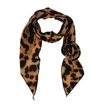1 pc Leopard Print Rose Scarf Brown