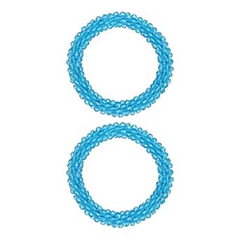 2 pc Rhinestone Hair Scrunchies, Crystal Ties Elastic Ponytail Holders for Women Girls