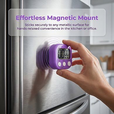 Kitchen Timer, Loud Alarm Clock Magnetic Backing Stand Cooking Timer
