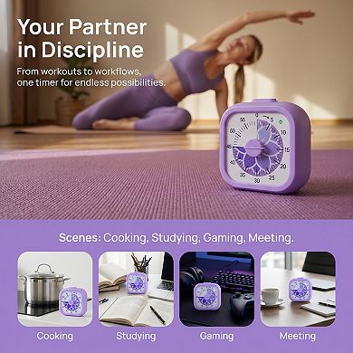 60 Minute Kitchen Timer, Digital Visual Timer for Student and Adults, Clock for Meeting
