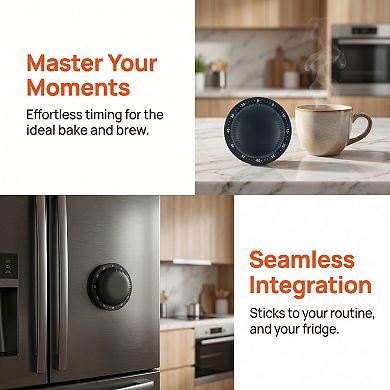 Kitchen Timer, Loud Alarm Clock Magnetic Backing Stand Cooking Timers for Learning