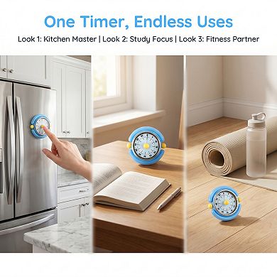 Kitchen Timer, Loud Alarm Clock Magnetic Backing Stand Cooking Timers for Students