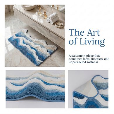 Printed Microfiber Bathroom Rug, Ultra Soft Plush Bath Mat, Absorbent Shaggy Shower Rug