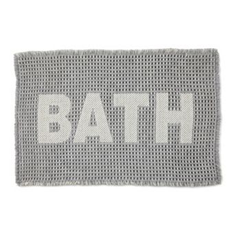 Waffle Bath Mat, Boho Bathroom Rugs Non Slip Super Absorbent Quick Dry Farmhouse Mat 24"x17"