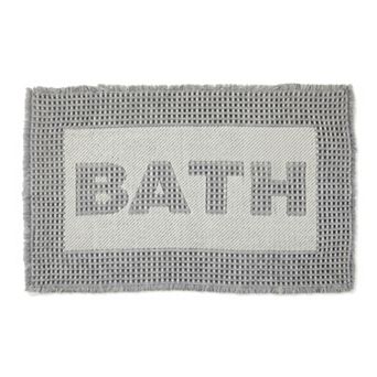 Waffle Bath Mat, Boho Bathroom Rugs Non Slip Super Absorbent Quick Dry Farmhouse Mat 24"x17"