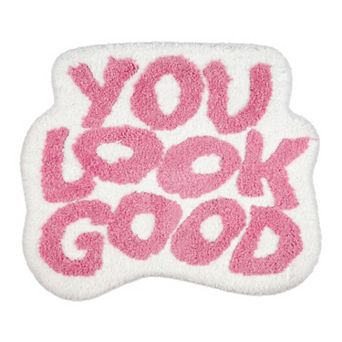 Cat Aesthetic Bathroom Rug, Irregular Shaped Absorbent Shaggy Bath Mat, Non-Slip Plush Carpet