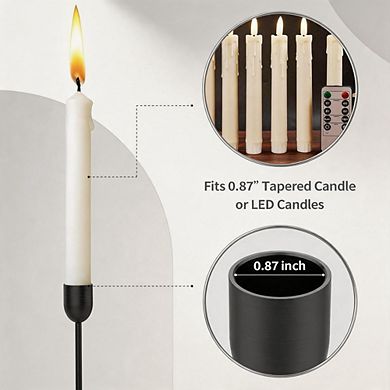 3 Pack Tall Black Candle Holders Vintage Home & Wedding Decor