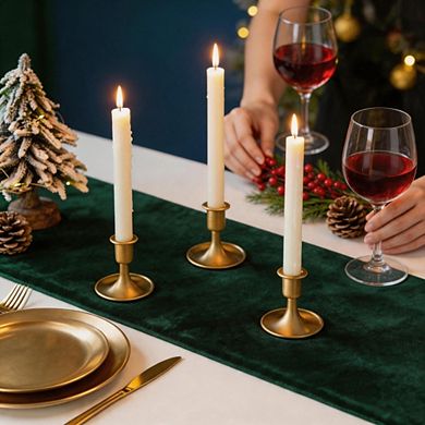 2 Pack Gold Taper Candlestick Holders for Wedding & Holiday Decor