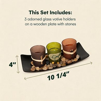 Vintage LED Candle Set Earth Tones Fall Table Decor