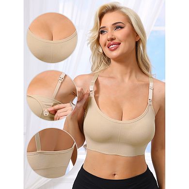 2 Packs Women's Nursing Bras Wireless Push Up Bralettes Full Coverage Bra Adjustable Straps