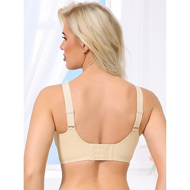 2 Packs Women's Mesh V-Neck Wirefree Seamless Soft Bras Full Coverage Minimizers