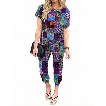 Ekouaer Jumpsuits for Women Dressy Casual Romper Summer Vacation Outfits One Piece Travel Clothes