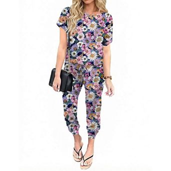 Ekouaer Jumpsuits for Women Dressy Casual Romper Summer Vacation Outfits One Piece Travel Clothes