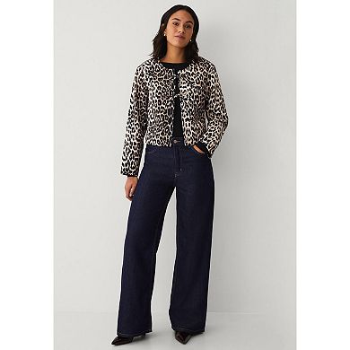 Ellos Plus Size Structured Denim Tie Front Jacket