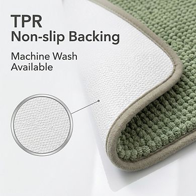 Bathroom Rugs Sets 3 Piece Non-slip Chenille Ultra Soft Washable Super Absorbent Bath Mat