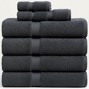 Cotton Bath Towels 24x48 Pack of 6 Quick Dry Highly Absorbent Soft Oversized Gym Spa Bathroom Pool