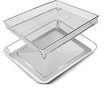 Air Fryer Basket Tray,12.4"x11" Replacement Wire Rack,Dishwasher Safe,Fits Convection/Toaster Ovens