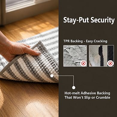 Chenille Bathroom Rug Non Slip Washable Absorbent Quick Dry Durable