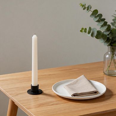 2 Pack Matte Black Iron Candle Holders for Home & Party Decor
