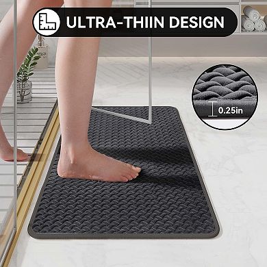 Bathroom Rugs Non Slip, Super Absorbent Quick Dry Bath Mats for Bathroom, Foam Weave Texture