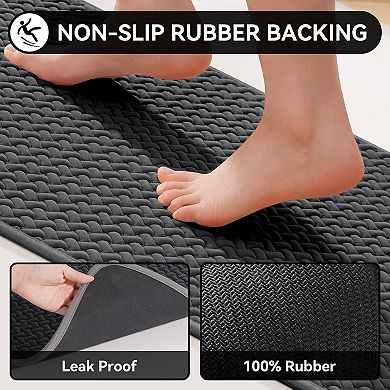 Bathroom Rugs Non Slip, Super Absorbent Quick Dry Bath Mats for Bathroom, Foam Weave Texture