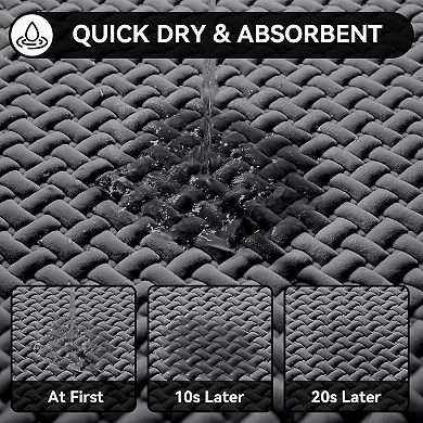 Bathroom Rugs Non Slip, Super Absorbent Quick Dry Bath Mats for Bathroom, Foam Weave Texture