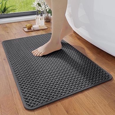 Bathroom Rugs Non Slip, Super Absorbent Quick Dry Bath Mats for Bathroom, Foam Weave Texture