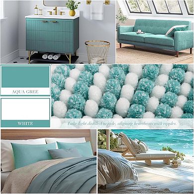 Bathroom Rugs and Mats Sets, 2 Piece Thick Absorbent Chenille Non Slip, Machine Washable