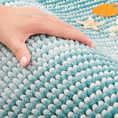 Bathroom Rugs and Mats Sets, 2 Piece Thick Absorbent Chenille Non Slip, Machine Washable