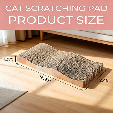 Large double sided corrugated cat scratcher with catnip 2 pack