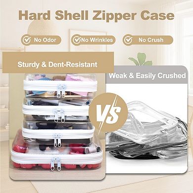 4 Pack Clear Zipper Storage Pouches For Travel Makeup Toys
